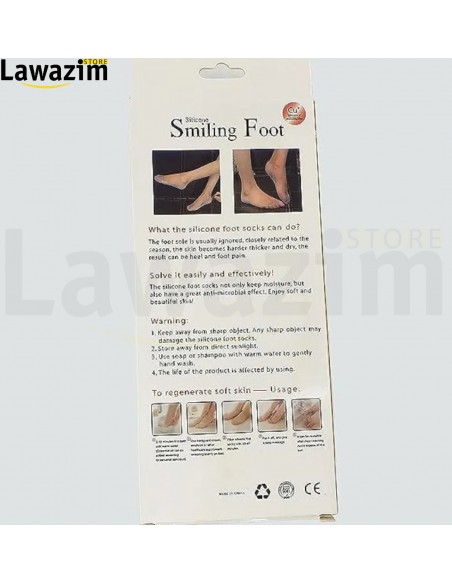 جوارب واقية للكعب من جل السيليكون  Smiling foot Chaussettes protectrices de talon en gel de silicone pour femme Smiling foot