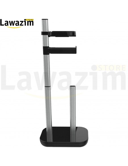حامل مناديل تواليت من البلاستيك و الالمنيوم مع رف Porte-papier toilette en plastique et aluminium avec étagère