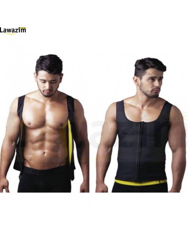 سترة رياضية للرجال لتدريب الخصر وفقدان الوزن بسحاب- Gilet pour hommes, entraîneur de taille pour perte de poids yc0978