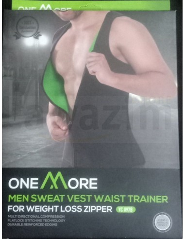 سترة رياضية للرجال لتدريب الخصر وفقدان الوزن بسحاب- Gilet pour hommes, entraîneur de taille pour perte de poids yc0978