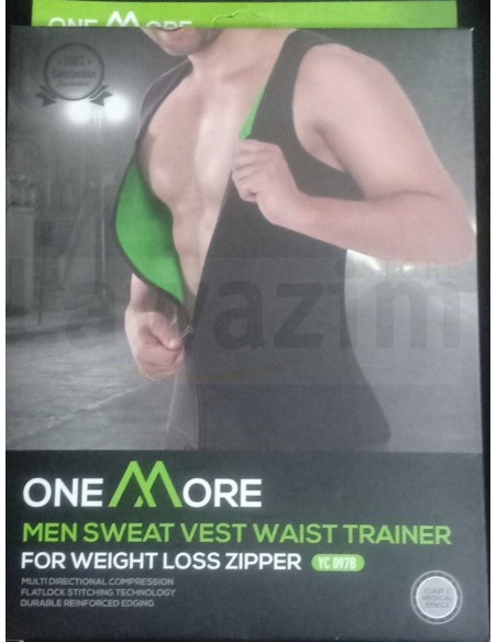سترة رياضية للرجال لتدريب الخصر وفقدان الوزن بسحاب- Gilet pour hommes, entraîneur de taille pour perte de poids yc0978
