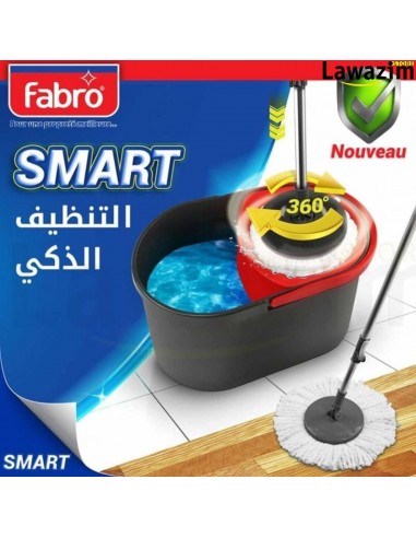 دلو العصارة الدوارة الذكي  وممسحة 360 درجة Seau Essoreur Rotatif & Balai Serpillière 360° Fabro