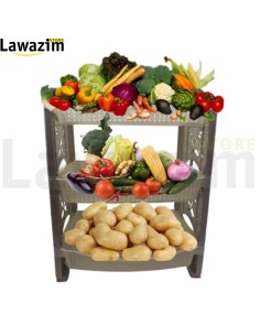 عربة تريكو للخضروات والفواكه-3 طوابق- Chariot tricot 3 étages pour les légumes et les fruits