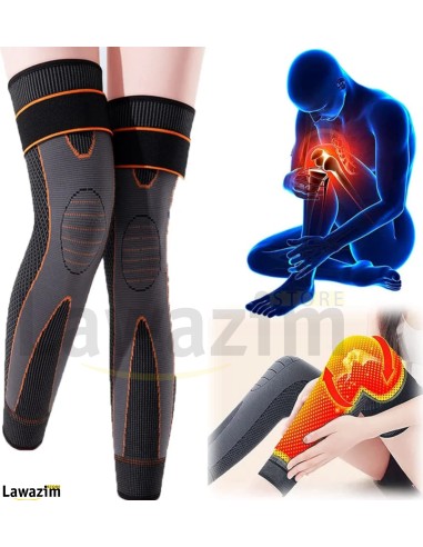 واقيات ركبة تورمالين ذاتية التسخين بالضغط الإبري  Coussinets de soutien du genou de compression, genouillère élastique