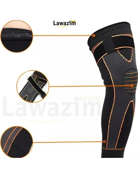 واقيات ركبة تورمالين ذاتية التسخين بالضغط الإبري  Coussinets de soutien du genou de compression, genouillère élastique
