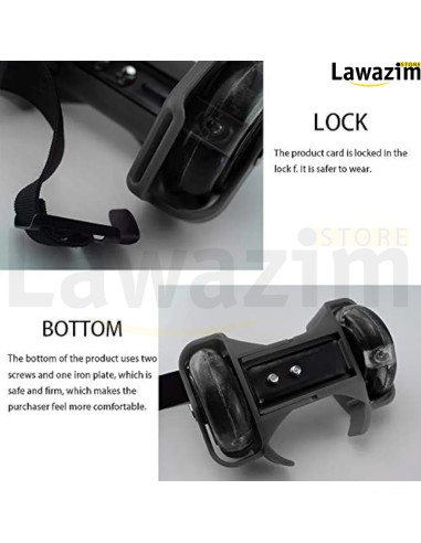 حذاء تزلج بعجلات قابلة للتعديل خفيف آمن ووامض Patins à roulettes réglables avec sécurité et lampe torche