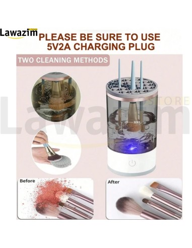 منظف ​​ومجفف فرش المكياج الأوتوماتيكي Machine de nettoyage de pinceaux maquillage électrique portable 3en1