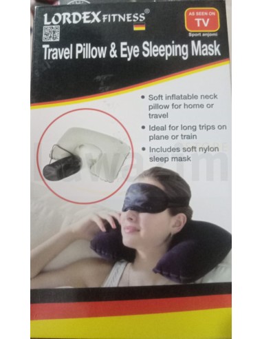 وسادة سفر وقناع نوم للعين - Oreiller de voyage et masque de sommeil pour les yeux