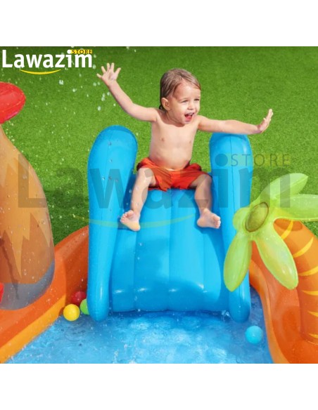 حمام سباحة نفخي - متنزه مائي للأطفال في الهواء الطلق  Piscine gonflable Bestway  Parc aquatique avec toboggan pour enfant