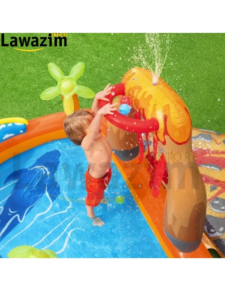 حمام سباحة نفخي - متنزه مائي للأطفال في الهواء الطلق  Piscine gonflable Bestway  Parc aquatique avec toboggan pour enfant