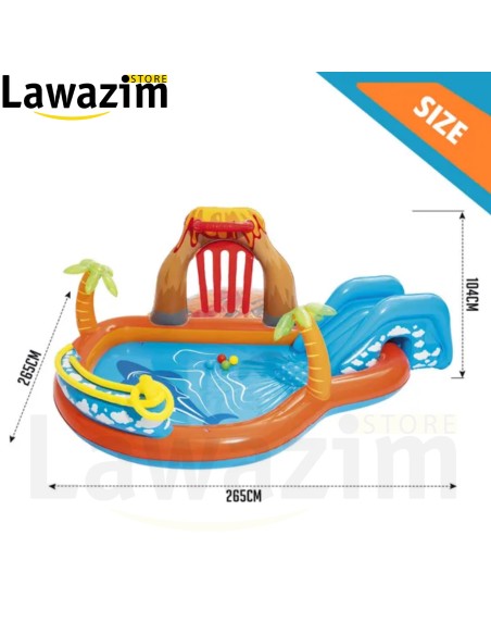 حمام سباحة نفخي - متنزه مائي للأطفال في الهواء الطلق  Piscine gonflable Bestway  Parc aquatique avec toboggan pour enfant