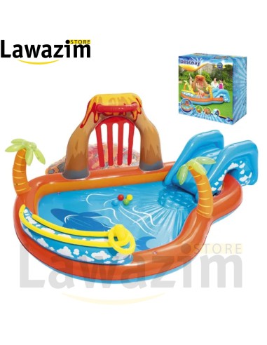 حمام سباحة نفخي - متنزه مائي للأطفال في الهواء الطلق  Piscine gonflable Bestway  Parc aquatique avec toboggan pour enfant