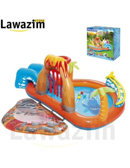 حمام سباحة نفخي - متنزه مائي للأطفال في الهواء الطلق  Piscine gonflable Bestway  Parc aquatique avec toboggan pour enfant