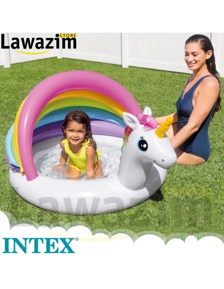 حوض السباحة الفريد بتصميم يونيكورن - Piscine Gonflable pour Enfants en Forme de Licorne - تجربة مائية سحرية لصغارك!