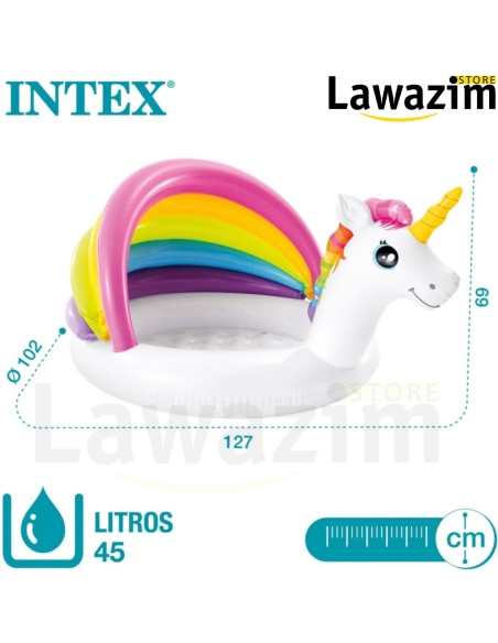حوض السباحة الفريد بتصميم يونيكورن - Piscine Gonflable pour Enfants en Forme de Licorne - تجربة مائية سحرية لصغارك!