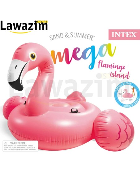 عوامة فلامينجو العملاقة القابلة للنفخ من إنتكس - Intex Giant Inflatable Flamingo Ride-On Pool Float (80 بوصة)