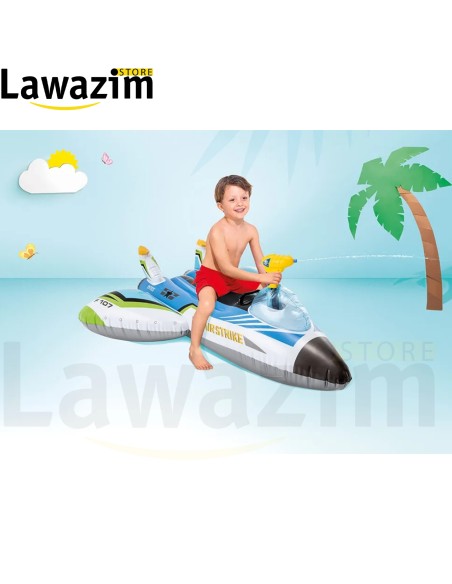 عوامة الطائرة المائية القابلة للنفخ مع مسدس مائي من إنتكس - Intex 57536NP - Avion gonflable avec pistolet à eau (bleu)