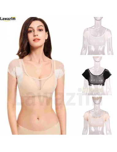 الوسادة الماصة للعرق مع مزيل العرق لتجربة جفاف مميزة Vêtements absorbant la sueur en maille pour femmes transparent
