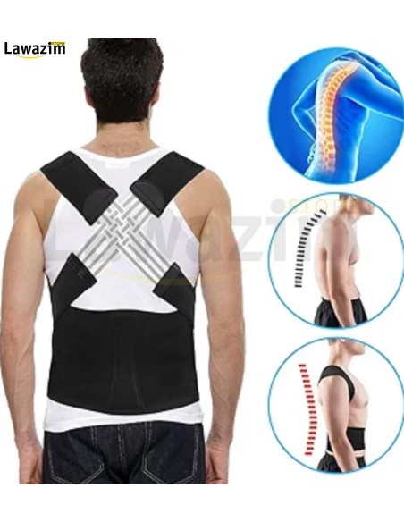 حزام X لدعم و تصحيح وضعية الظهر للنساء و الرجال  redresseur de dos Confortable Réglable pour Soutien et soulagement de la doleur