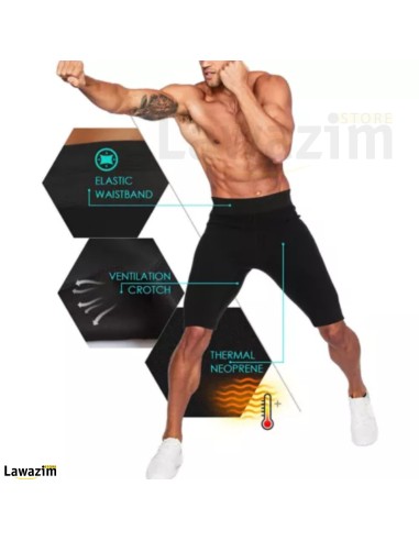 شورت رياضي للتمرين و التنحيف بفضل تقنية التعرق Short d'entraînement  pour homme, leggings thermiques chauds
