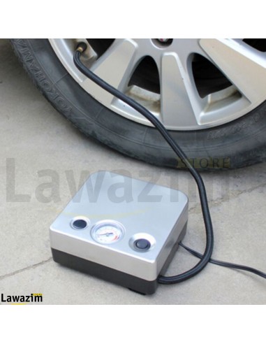 جهاز ضغط هواء العجلات المحمول مع ملحقات يناسب السيارات والدراجات Gonfleur et Degonfleur de pneu et Air Compresseur DC 12V 6 Bar