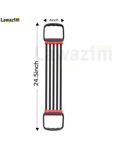 حزام تمرين العضلات للرجال لكامل الجسم مع 5 حبال قابلة للازالةCorde élastique réglable, en caoutchouc pour entraînement
