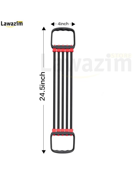 حزام تمرين العضلات للرجال لكامل الجسم مع 5 حبال قابلة للازالةCorde élastique réglable, en caoutchouc pour entraînement