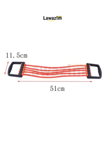 حزام مقاومة قابل للفصل بـ5 انابيب ، لتمرين عضلات الجسمExtenseur de poitrine à ressort en latex multifonctionnel réglable