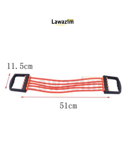 حزام مقاومة قابل للفصل بـ5 انابيب ، لتمرين عضلات الجسمExtenseur de poitrine à ressort en latex multifonctionnel réglable