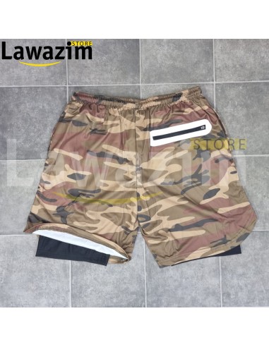 شورت رياضي رجالي واسع مع سيكليست داخلي - Short de sport homme ample avec cuissard intégré