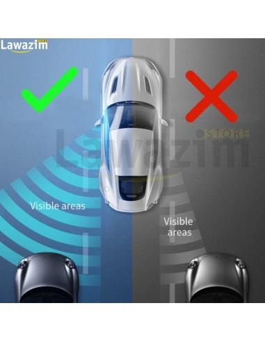 قطعة مرآة سيارة HD 360 لزاوية رؤيا واسعة قابلة للتعديل Black Round HD Glass Convex Rear View Mirror