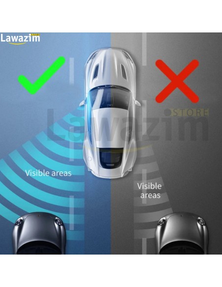 قطعة مرآة سيارة HD 360 لزاوية رؤيا واسعة قابلة للتعديل Black Round HD Glass Convex Rear View Mirror