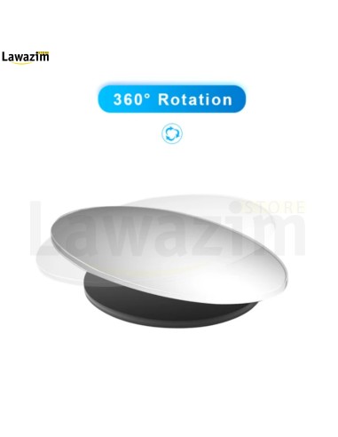 قطعة مرآة سيارة HD 360 لزاوية رؤيا واسعة قابلة للتعديل Black Round HD Glass Convex Rear View Mirror