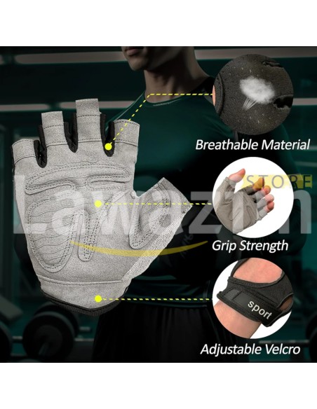 قفازات بدون اصابع رياضية للنساء و الرجال Gants de sport sans doigts pour femmes et hommes