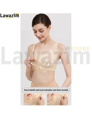 حمالة صدر رياضية مضغوطة بإغلاق أمامي للنساء - Soutien-gorge de sport de compression à fermeture frontale pour femme