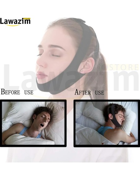حزام ذقن مضاد للشخير للرجال والنساء Mentonnière anti-ronflement pour homme et femme