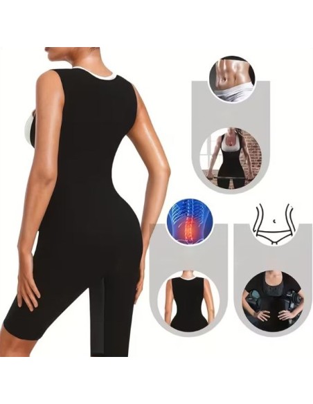 5X SAUNA EFFECT-BODY SHAPING BELT بدلة ساونا رياضية نسائية - ملابس لياقة بدنية للجري