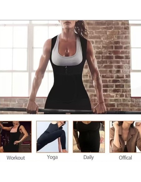 5X SAUNA EFFECT-BODY SHAPING BELT بدلة ساونا رياضية نسائية - ملابس لياقة بدنية للجري