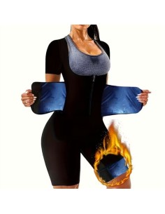 5X SAUNA EFFECT-BODY SHAPING BELT بدلة ساونا رياضية نسائية - ملابس لياقة بدنية للجري