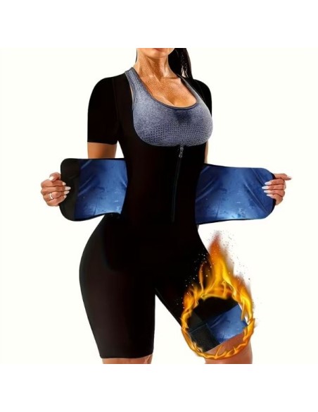 5X SAUNA EFFECT-BODY SHAPING BELT بدلة ساونا رياضية نسائية - ملابس لياقة بدنية للجري