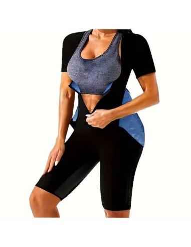5X SAUNA EFFECT-BODY SHAPING BELT بدلة ساونا رياضية نسائية - ملابس لياقة بدنية للجري