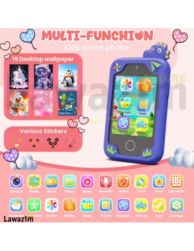هاتف ذكي تعليمي للأطفال Smartphone éducatif pour enfants مع أصوات وأضواء – لتنمية المهارات