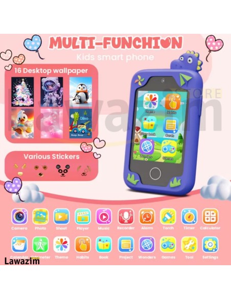 هاتف ذكي تعليمي للأطفال Smartphone éducatif pour enfants مع أصوات وأضواء – لتنمية المهارات
