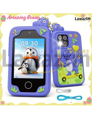 هاتف ذكي تعليمي للأطفال Smartphone éducatif pour enfants مع أصوات وأضواء – لتنمية المهارات