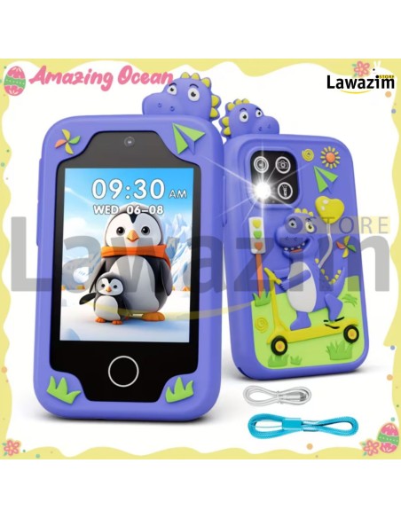 هاتف ذكي تعليمي للأطفال Smartphone éducatif pour enfants مع أصوات وأضواء – لتنمية المهارات