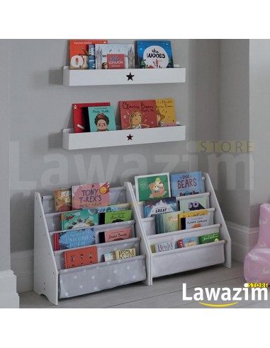 رفّ الكتب الخشبي للأطفال مثالي لغرف الأطفال المنظّمة - bibliothèque en bois pour enfants