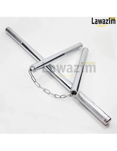 Stainless steel Silver Nunchakus martial arts ماتشاكو حديدي لمحترفي الفنون القتالية