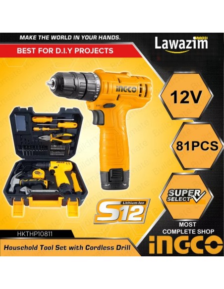 Boite à outils 81 pièces-Outils de Bricolage HKTHP10811 INGCO طقم عدة مع 81 قطعة  من انجكو