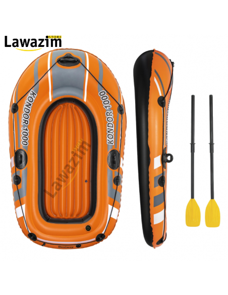 قارب متين قابل للنفخ لشخص واحد مع مجادف طويلة من Bateau Gonflable & Durable pour une Personne avec de Longues Rames - Bestway