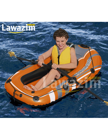 قارب متين قابل للنفخ لشخص واحد مع مجادف طويلة من Bateau Gonflable & Durable pour une Personne avec de Longues Rames - Bestway